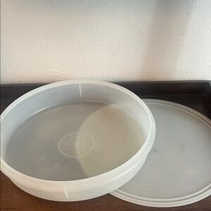 Round White Storage Container with Lid